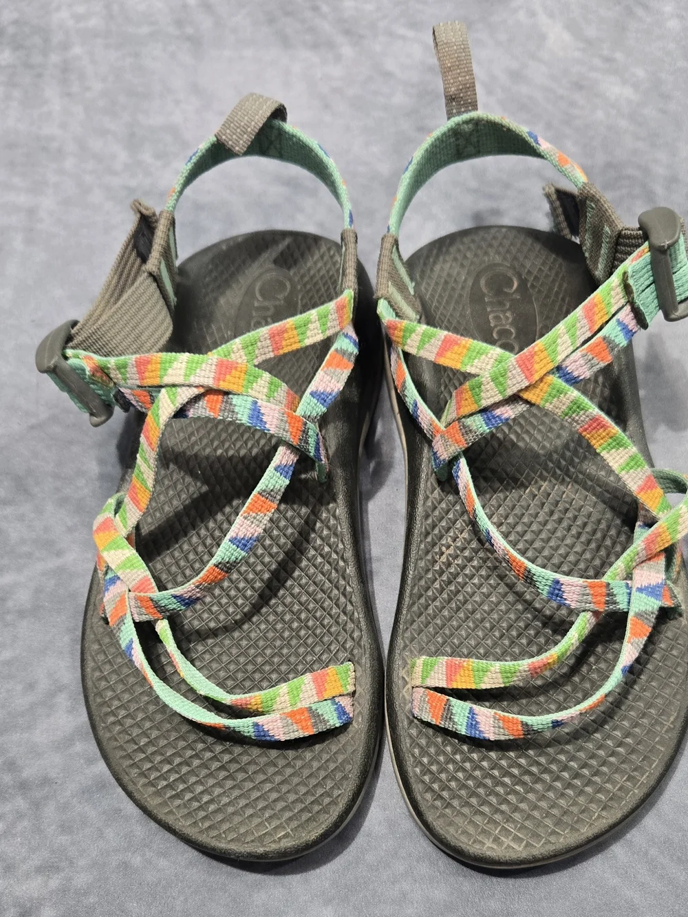 Chaco Big Kid Youth 3 ZX1 Ecotread Sandal Rainbow Colorful Adjustable Strap Shoe